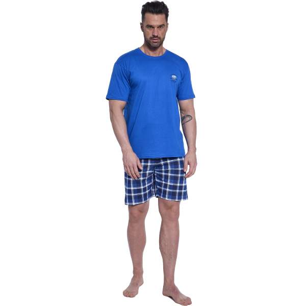 Піжама (футболка + шорти) чоловіча бавовняна Cornette Mens sleepwear 326-187 A25 XL Синя (5902458260539)