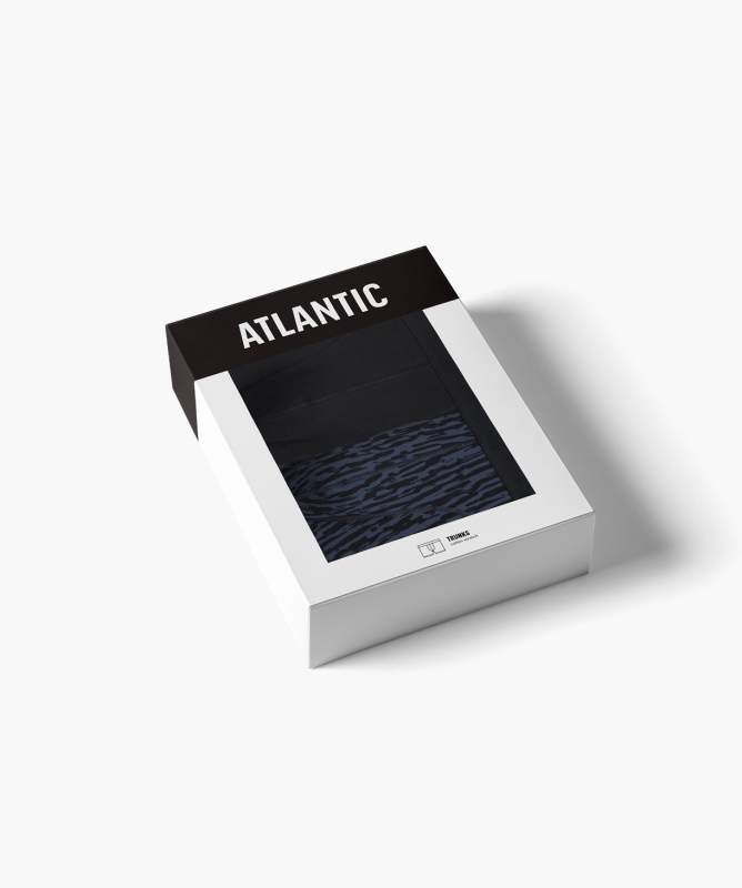 Набір трусів-боксерів чоловічих бавовняних Atlantic 2MH-175 2XL 2 шт Графітовий/Чорний 